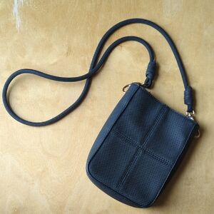 Universal Thread Black Perforated Crossbody Bag with Rope Strap
